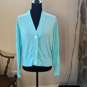 Rayon lightweight Tiffany blue cardigan